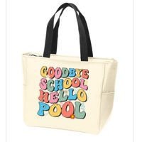 Goodbye School Hello Pool Summer Groovy Last Day Of School Zip Tote Bag