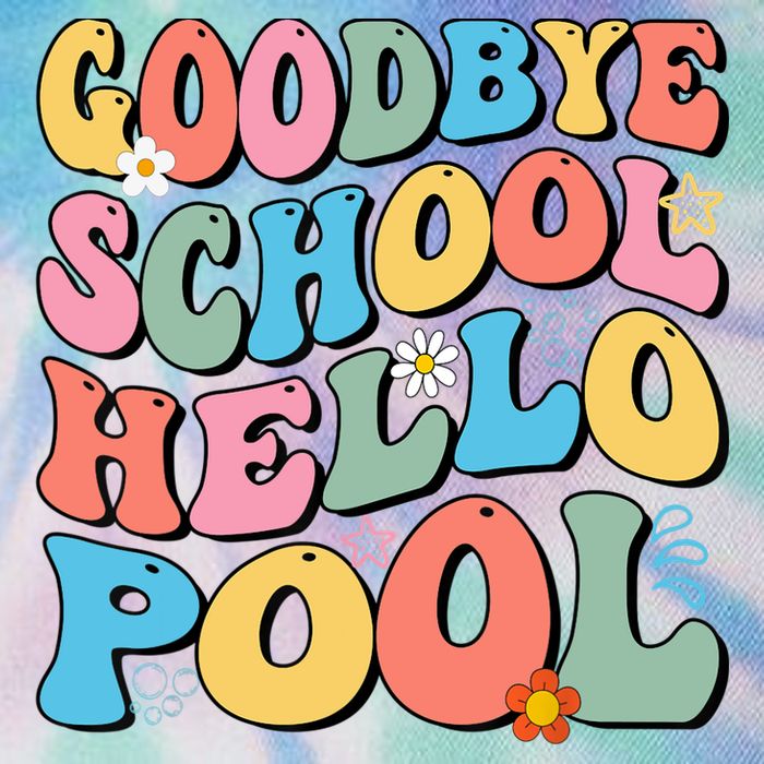 Goodbye School Hello Pool Summer Groovy Last Day Of School Legacy Tie Dye Trucker Hat