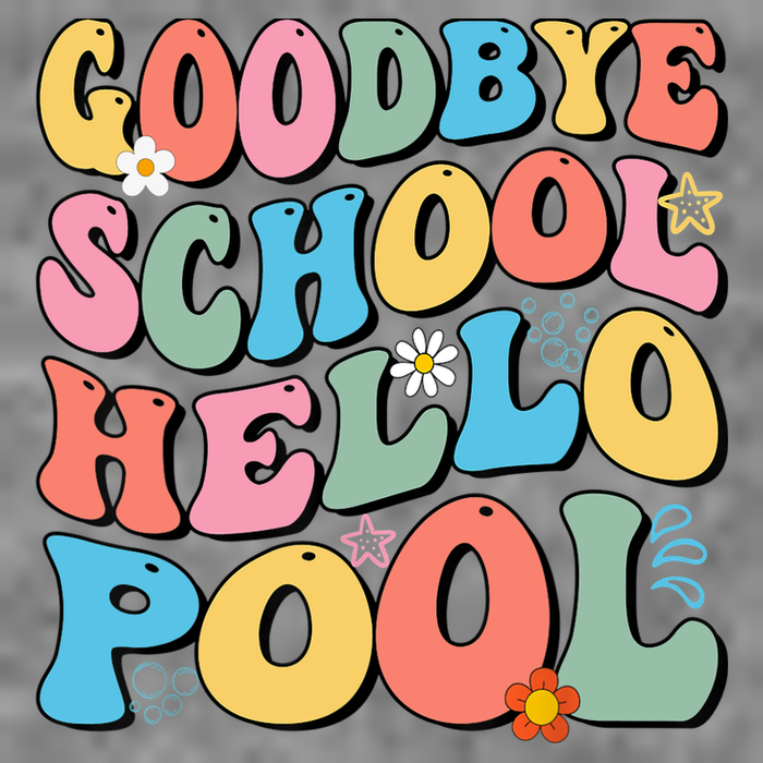 Goodbye School Hello Pool Summer Groovy Last Day Of School Hooded Wearable Blanket