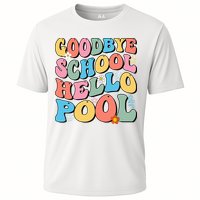 Goodbye School Hello Pool Summer Groovy Last Day Of School Performance Shirt