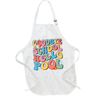 Goodbye School Hello Pool Summer Groovy Last Day Of School Apron