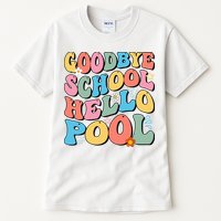Goodbye School Hello Pool Summer Groovy Last Day Of School Tall T-Shirt