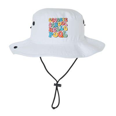 Goodbye School Hello Pool Summer Groovy Last Day Of School Bucket Hat
