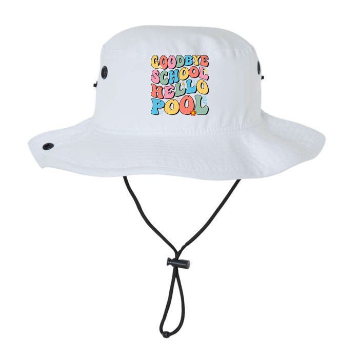 Goodbye School Hello Pool Summer Groovy Last Day Of School Bucket Hat