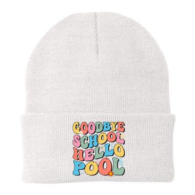 Goodbye School Hello Pool Summer Groovy Last Day Of School Beanie