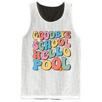 Goodbye School Hello Pool Summer Groovy Last Day Of School Mesh Reversible Basketball Jersey Tank