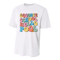 Goodbye School Hello Pool Summer Groovy Last Day Of School Youth Performance Sprint T-Shirt