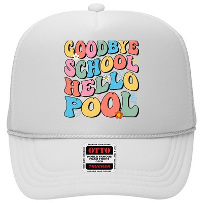 Goodbye School Hello Pool Summer Groovy Last Day Of School Trucker Hat