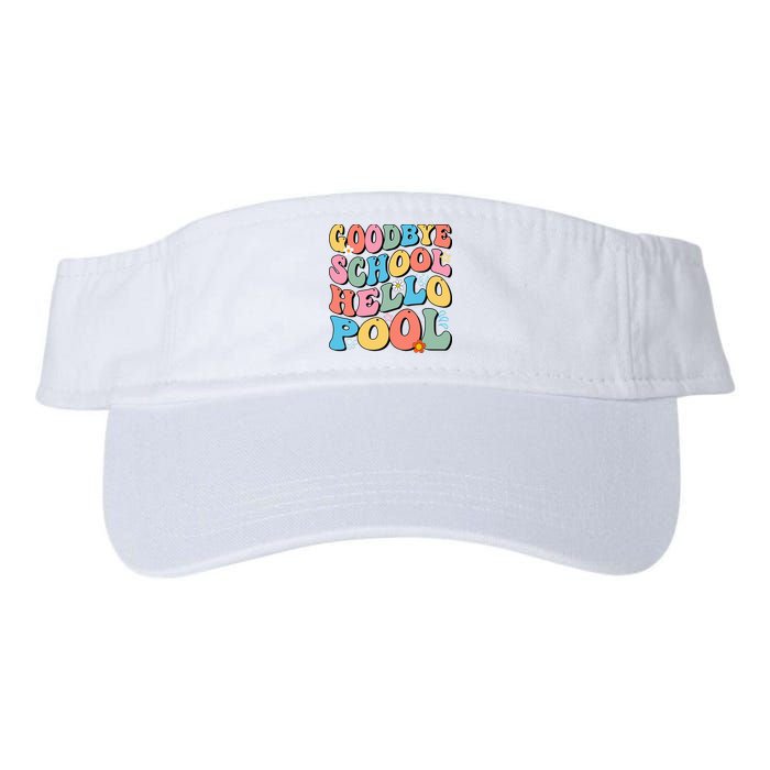Goodbye School Hello Pool Summer Groovy Last Day Of School Visor