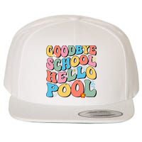 Goodbye School Hello Pool Summer Groovy Last Day Of School Wool Snapback Cap