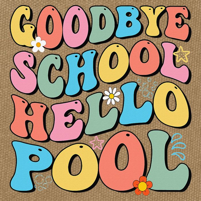 Goodbye School Hello Pool Summer Groovy Last Day Of School Cotton Canvas Backpack