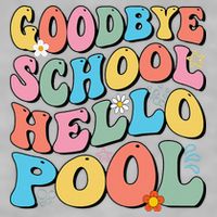 Goodbye School Hello Pool Summer Groovy Last Day Of School Ladies PosiCharge Tri-Blend Wicking Tank