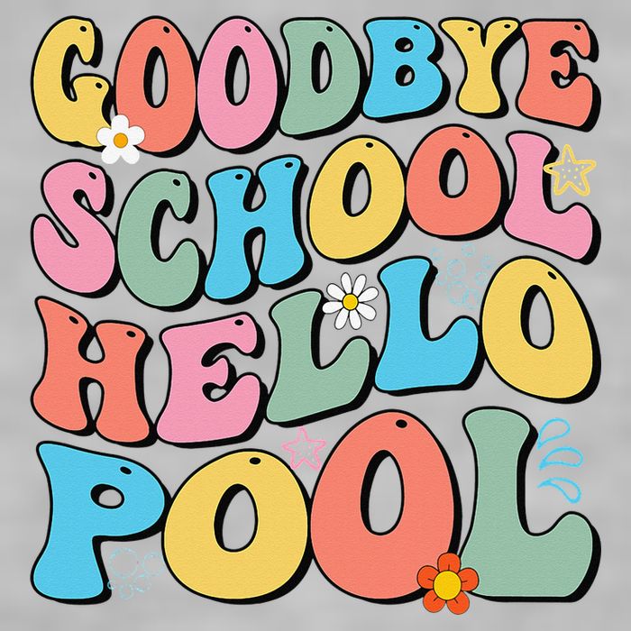 Goodbye School Hello Pool Summer Groovy Last Day Of School Ladies PosiCharge Tri-Blend Wicking Tank