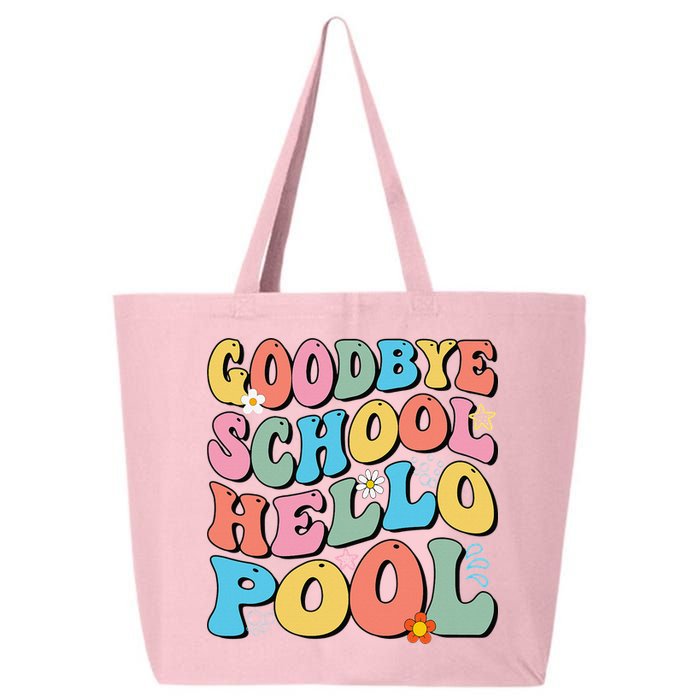 Goodbye School Hello Pool Summer Groovy Last Day Of School 25L Jumbo Tote