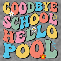 Goodbye School Hello Pool Summer Groovy Last Day Of School Hooded Wearable Blanket