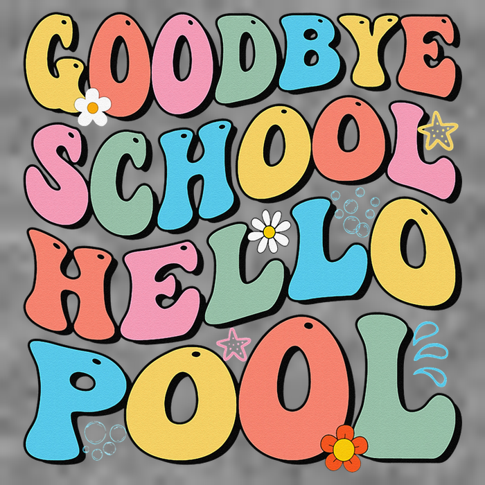 Goodbye School Hello Pool Summer Groovy Last Day Of School Hooded Wearable Blanket