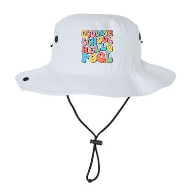 Goodbye School Hello Pool Summer Groovy Last Day Of School Bucket Hat
