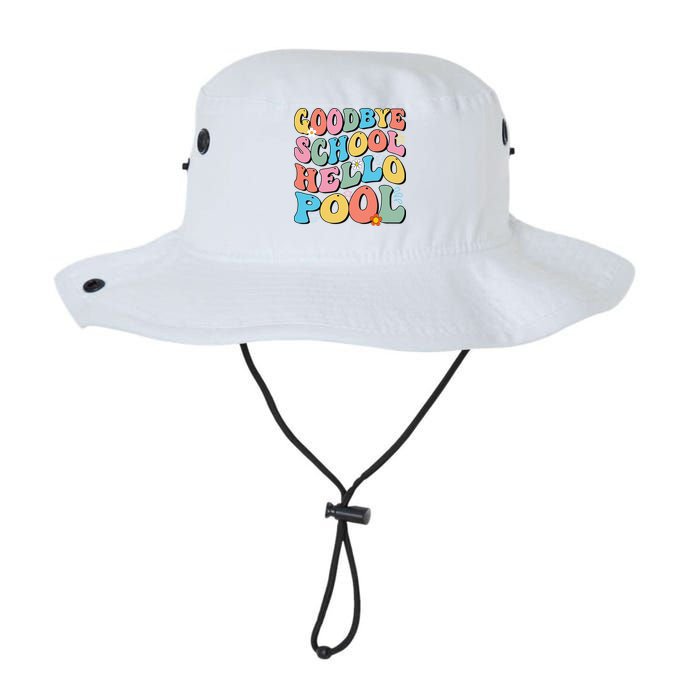 Goodbye School Hello Pool Summer Groovy Last Day Of School Bucket Hat