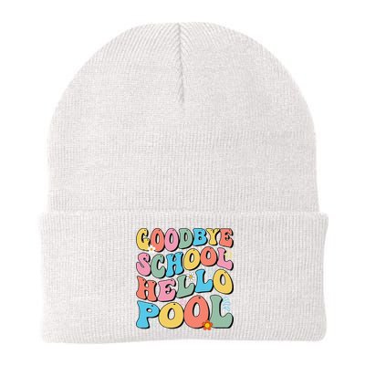 Goodbye School Hello Pool Summer Groovy Last Day Of School Beanie