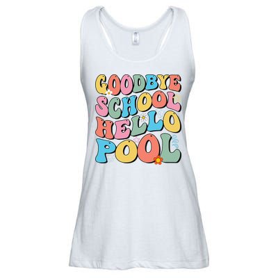 Goodbye School Hello Pool Summer Groovy Last Day Of School Ladies Essential Flowy Tank
