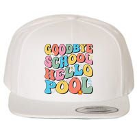 Goodbye School Hello Pool Summer Groovy Last Day Of School Wool Snapback Cap