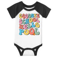Goodbye School Hello Pool Summer Groovy Last Day Of School Infant Baby Jersey Bodysuit