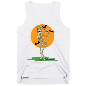 Golfing Skeleton Halloween Golf Halloween Golfer Tank Top