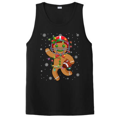 Gingerbread Santa Hat Playing Football Christmas Tree Lights PosiCharge Competitor Tank