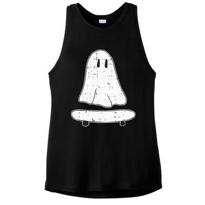 Ghost Skater Halloween Costume Spirit Ghoul SkateboardIng Great Gift Ladies PosiCharge Tri-Blend Wicking Tank