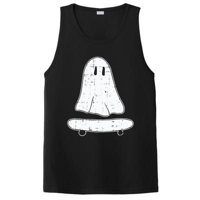 Ghost Skater Halloween Costume Spirit Ghoul SkateboardIng Great Gift PosiCharge Competitor Tank