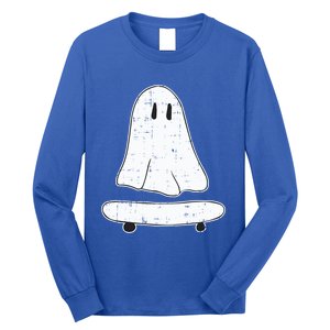 Ghost Skater Halloween Costume Spirit Ghoul SkateboardIng Great Gift Long Sleeve Shirt