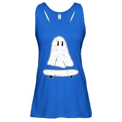 Ghost Skater Halloween Costume Spirit Ghoul SkateboardIng Great Gift Ladies Essential Flowy Tank