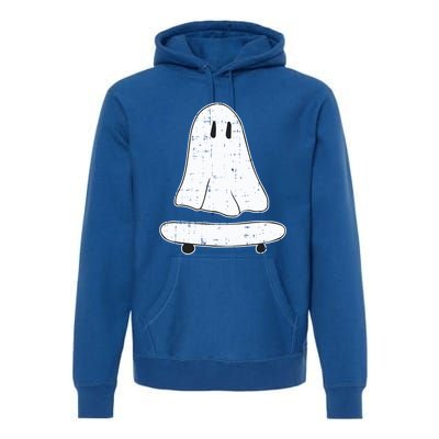 Ghost Skater Halloween Costume Spirit Ghoul SkateboardIng Great Gift Premium Hoodie