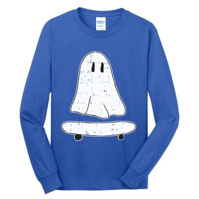 Ghost Skater Halloween Costume Spirit Ghoul SkateboardIng Great Gift Tall Long Sleeve T-Shirt