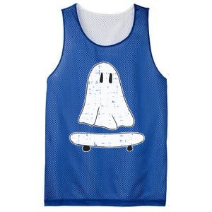 Ghost Skater Halloween Costume Spirit Ghoul SkateboardIng Great Gift Mesh Reversible Basketball Jersey Tank