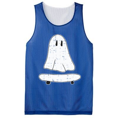 Ghost Skater Halloween Costume Spirit Ghoul SkateboardIng Great Gift Mesh Reversible Basketball Jersey Tank