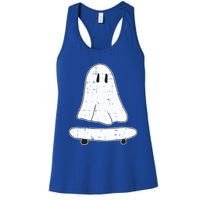 Ghost Skater Halloween Costume Spirit Ghoul SkateboardIng Great Gift Women's Racerback Tank