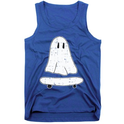 Ghost Skater Halloween Costume Spirit Ghoul SkateboardIng Great Gift Tank Top