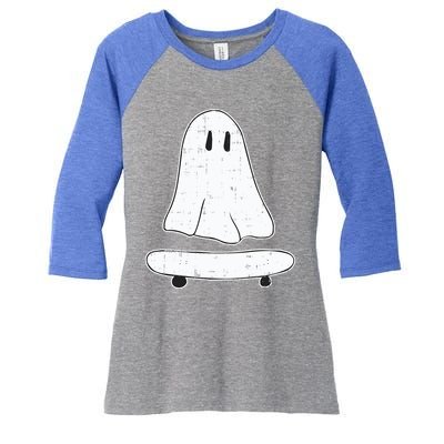 Ghost Skater Halloween Costume Spirit Ghoul SkateboardIng Great Gift Women's Tri-Blend 3/4-Sleeve Raglan Shirt