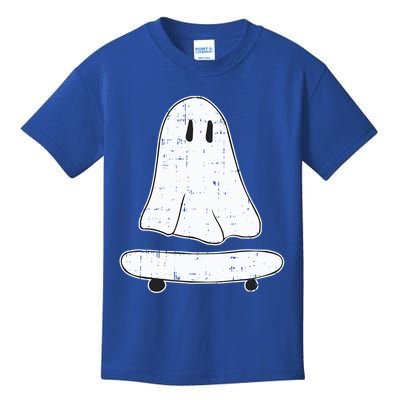 Ghost Skater Halloween Costume Spirit Ghoul SkateboardIng Great Gift Kids T-Shirt