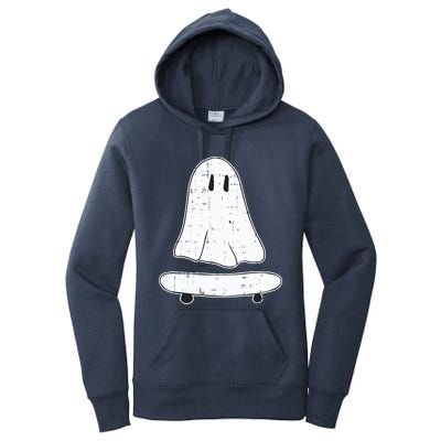 Ghost Skater Halloween Costume Spirit Ghoul SkateboardIng Great Gift Women's Pullover Hoodie