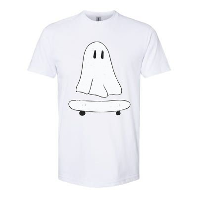 Ghost Skater Halloween Costume Spirit Ghoul SkateboardIng Great Gift Softstyle CVC T-Shirt