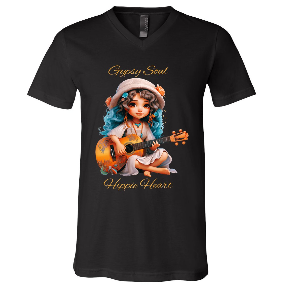 Gypsy Soul Hippie Heart V-Neck T-Shirt