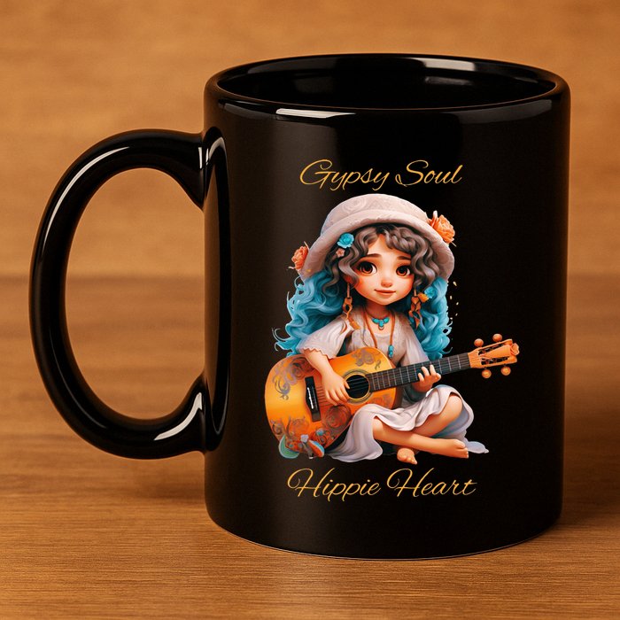 Gypsy Soul Hippie Heart 11oz C Handle Ceramic Mug