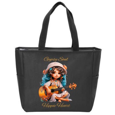 Gypsy Soul Hippie Heart Zip Tote Bag