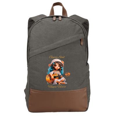 Gypsy Soul Hippie Heart Cotton Canvas Backpack