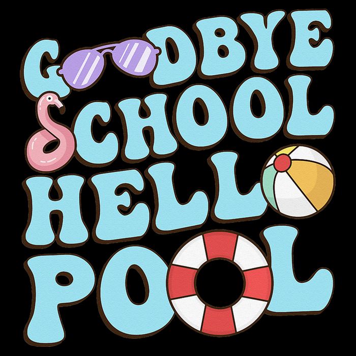 Goodbye School Hello Pool Summer Break Last Day of School 16oz Travel Tumbler