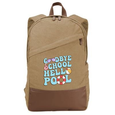 Goodbye School Hello Pool Summer Break Last Day of School Cotton Canvas Backpack