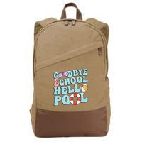 Goodbye School Hello Pool Summer Break Last Day of School Cotton Canvas Backpack