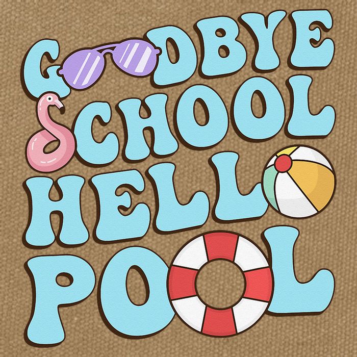 Goodbye School Hello Pool Summer Break Last Day of School Cotton Canvas Backpack